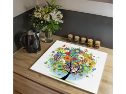 Banjado Schneidebretter|Herde<Herdabdeckplatte Glas 1 Teilig 60x52CM Schneidebrett Herdabdeckung Mit Motiv Märchenzauberbaum