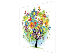 Banjado Schneidebretter|Herde<Herdabdeckplatte Glas 1 Teilig 60x52CM Schneidebrett Herdabdeckung Mit Motiv Märchenzauberbaum
