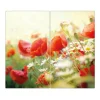 Banjado Schneidebretter|Herdabdeckungen<Herdabdeckplatte Glas 2 Teilig Je 30x52CM Schneidebrett Herdabdeckung Mit Motiv Kamille Und Mohn