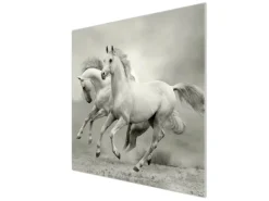 Banjado Schneidebretter|Herde<Herdabdeckplatte Glas 1 Teilig 60x52CM Schneidebrett Herdabdeckung Mit Motiv Wilde Pferde Sw