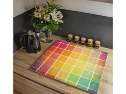 Banjado Herdabdeckplatte Glas 1 Teilig 60x52CM Schneidebrett Herdabdeckung Mit Motiv Bunte Glasbausteine< Schneidebretter|Herdabdeckungen