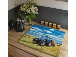 Banjado Herdabdeckungen|Herde<Herdabdeckplatte Glas 2 Teilig Je 30x52CM Schneidebrett Herdabdeckung Mit Motiv Traktor