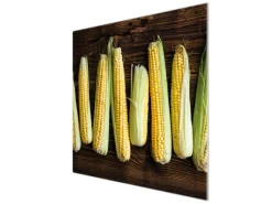 Outlet Banjado Herdabdeckplatte Glas 1 Teilig 60x52CM Schneidebrett Herdabdeckung Mit Motiv Maiskolben