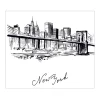 New Banjado Herdabdeckplatte Glas 1 Teilig 60x52CM Schneidebrett Herdabdeckung Mit Motiv New York Skizze