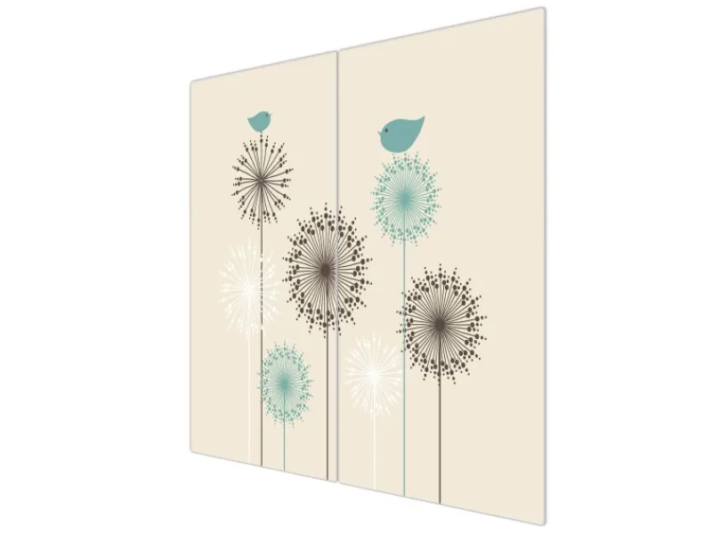Sale Banjado Herdabdeckplatte Glas 2 Teilig Je 30x52CM Schneidebrett Herdabdeckung Mit Motiv Kugelfontänen