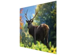 Banjado Schneidebretter|Herdabdeckungen<Herdabdeckplatte Glas 2 Teilig Je 30x52CM Schneidebrett Herdabdeckung Mit Motiv Hirsch