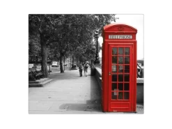 Banjado Herdabdeckungen|Schneidebretter<Herdabdeckplatte Glas 1 Teilig 60x52CM Schneidebrett Herdabdeckung Mit Motiv London Red Telephone