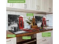 Banjado Herdabdeckungen|Schneidebretter<Herdabdeckplatte Glas 1 Teilig 60x52CM Schneidebrett Herdabdeckung Mit Motiv London Red Telephone