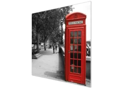 Banjado Herdabdeckungen|Schneidebretter<Herdabdeckplatte Glas 1 Teilig 60x52CM Schneidebrett Herdabdeckung Mit Motiv London Red Telephone