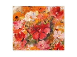 Banjado Schneidebretter|Herdabdeckungen<Herdabdeckplatte Glas 1 Teilig 60x52CM Schneidebrett Herdabdeckung Mit Motiv Fallende Blumen
