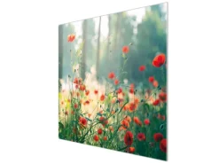 Banjado Schneidebretter|Herdabdeckungen<Herdabdeckplatte Glas 1 Teilig 60x52CM Schneidebrett Herdabdeckung Mit Motiv Waldmohn