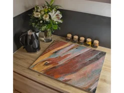 Banjado Herdabdeckplatte Glas 1 Teilig 60x52CM Schneidebrett Herdabdeckung Mit Motiv Coloured Wood< Herde|Kochfelder