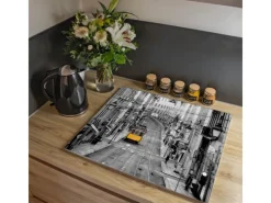 Banjado Herdabdeckplatte Glas 1 Teilig 60x52CM Schneidebrett Herdabdeckung Mit Motiv Lissabon< Schneidebretter|Herdabdeckungen