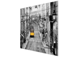 Banjado Herdabdeckplatte Glas 1 Teilig 60x52CM Schneidebrett Herdabdeckung Mit Motiv Lissabon< Schneidebretter|Herdabdeckungen