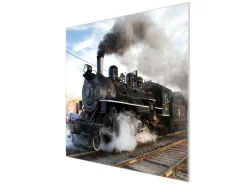 Best Banjado Herdabdeckplatte Glas 1 Teilig 60x52CM Schneidebrett Herdabdeckung Mit Motiv Dampflok