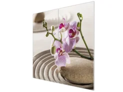 Clearance Banjado Herdabdeckplatte Glas 2 Teilig Je 30x52CM Schneidebrett Herdabdeckung Mit Motiv Zen Relax
