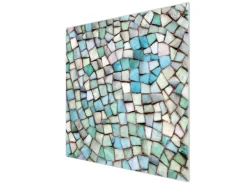 Banjado Schneidebretter|Herdabdeckungen<Herdabdeckplatte Glas 1 Teilig 60x52CM Schneidebrett Herdabdeckung Mit Motiv Mosaik Blau