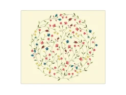 Clearance Banjado Herdabdeckplatte Glas 1 Teilig 60x52CM Schneidebrett Herdabdeckung Mit Motiv Blumenreigen