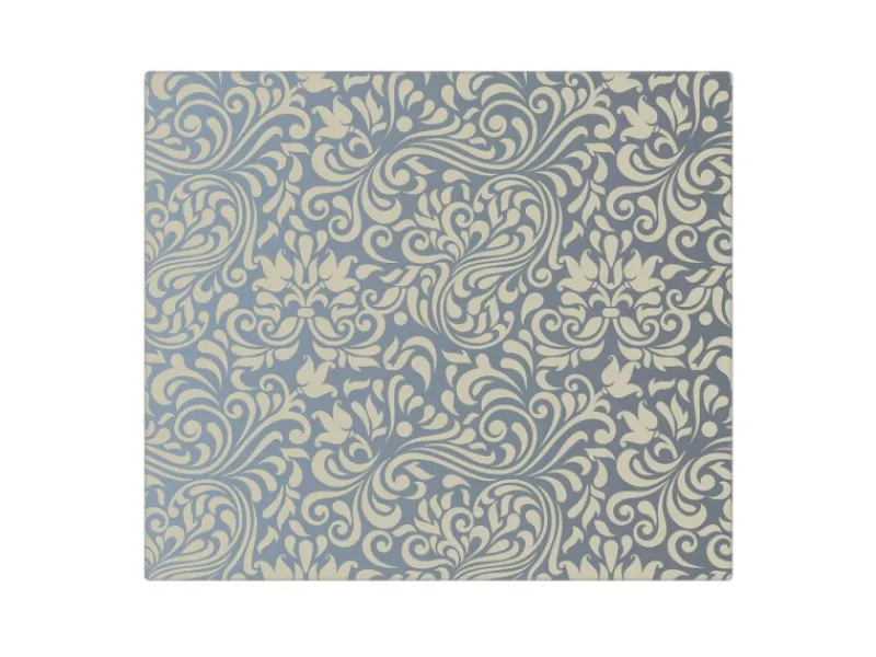 Hot Banjado Herdabdeckplatte Glas 1 Teilig 60x52CM Schneidebrett Herdabdeckung Mit Motiv Blaues Ornament