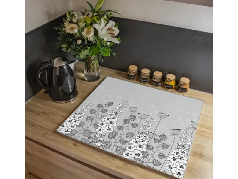 Banjado Herdabdeckungen|Kochfelder<Herdabdeckplatte Glas 1 Teilig 60x52CM Schneidebrett Herdabdeckung Mit Motiv Wegesrand