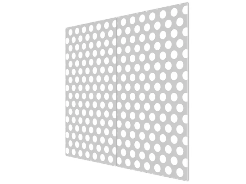 Banjado Herdabdeckplatte Glas 2 Teilig Je 30x52CM Schneidebrett Herdabdeckung Mit Motiv Punkte Grau