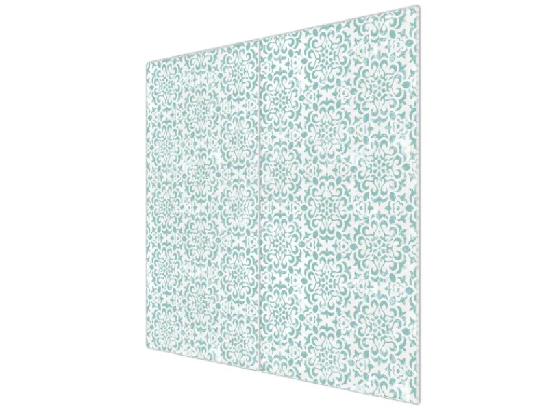 Online Banjado Herdabdeckplatte Glas 2 Teilig Je 30x52CM Schneidebrett Herdabdeckung Mit Motiv Muster Getupft Blau