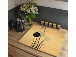 Sale Banjado Herdabdeckplatte Glas 1 Teilig 60x52CM Schneidebrett Herdabdeckung Mit Motiv Zwiebel Vintage