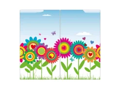 Banjado Herdabdeckplatte Glas 2 Teilig Je 30x52CM Schneidebrett Herdabdeckung Mit Motiv Bunte Blumen< Herdabdeckungen|Kochfelder