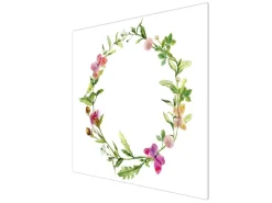 Banjado Herdabdeckplatte Glas 1 Teilig 60x52CM Schneidebrett Herdabdeckung Mit Motiv Aquarell Blumenring< Herdabdeckungen|Herde
