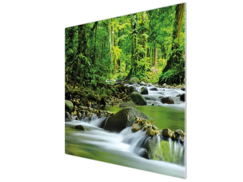 Banjado Schneidebretter|Herdabdeckungen<Herdabdeckplatte Glas 1 Teilig 60x52CM Schneidebrett Herdabdeckung Mit Motiv Rauschender Bach