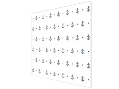 Best Banjado Herdabdeckplatte Glas 1 Teilig 60x52CM Schneidebrett Herdabdeckung Mit Motiv Kleine Anker