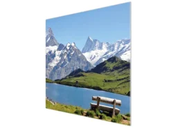 Banjado Herdabdeckplatte Glas 1 Teilig 60x52CM Schneidebrett Herdabdeckung Mit Motiv Alpen< Schneidebretter|Herdabdeckungen