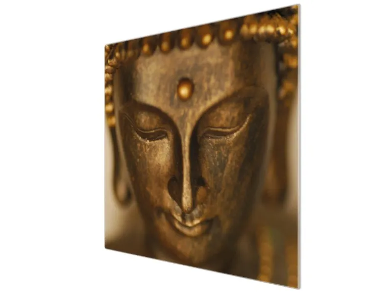 Best Banjado Herdabdeckplatte Glas 1 Teilig 60x52CM Schneidebrett Herdabdeckung Mit Motiv Buddha Gold
