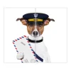 Clearance Banjado Herdabdeckplatte Glas 2 Teilig Je 30x52CM Schneidebrett Herdabdeckung Mit Motiv Postbote Jack Russel