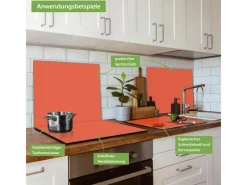 Banjado Herdabdeckplatte Glas 1 Teilig 60x52CM Schneidebrett Herdabdeckung Mit Motiv Orange< Schneidebretter|Herde