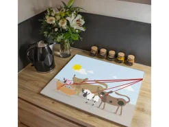 Banjado Herde|Kochfelder<Herdabdeckplatte Glas 1 Teilig 60x52CM Schneidebrett Herdabdeckung Mit Motiv Gassi Gehen