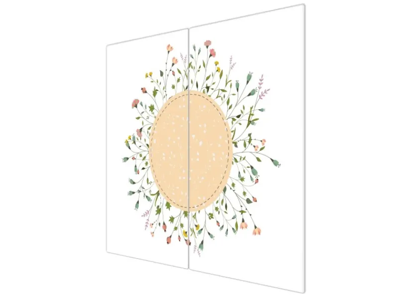 Banjado Herde|Kochfelder<Herdabdeckplatte Glas 2 Teilig Je 30x52CM Schneidebrett Herdabdeckung Mit Motiv Hibiskus Kreis