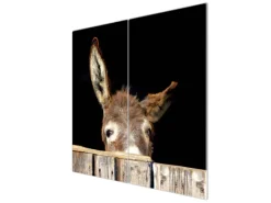 Banjado Schneidebretter|Herdabdeckungen<Herdabdeckplatte Glas 2 Teilig Je 30x52CM Schneidebrett Herdabdeckung Mit Motiv Esel