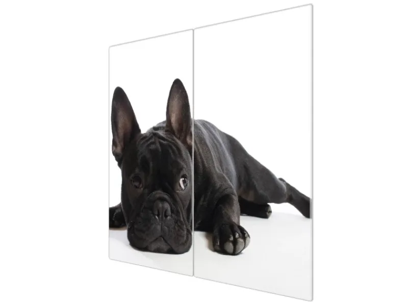 Banjado Herdabdeckplatte Glas 2 Teilig Je 30x52CM Schneidebrett Herdabdeckung Mit Motiv Bulldogge< Herdabdeckungen|Herde