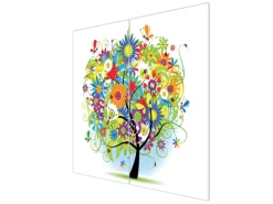Banjado Herdabdeckplatte Glas 2 Teilig Je 30x52CM Schneidebrett Herdabdeckung Mit Motiv Märchenzauberbaum< Schneidebretter|Herdabdeckungen