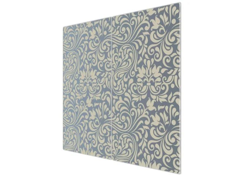 Hot Banjado Herdabdeckplatte Glas 2 Teilig Je 30x52CM Schneidebrett Herdabdeckung Mit Motiv Blaues Ornament