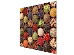 New Banjado Herdabdeckplatte Glas 1 Teilig 60x52CM Schneidebrett Herdabdeckung Mit Motiv Zutaten