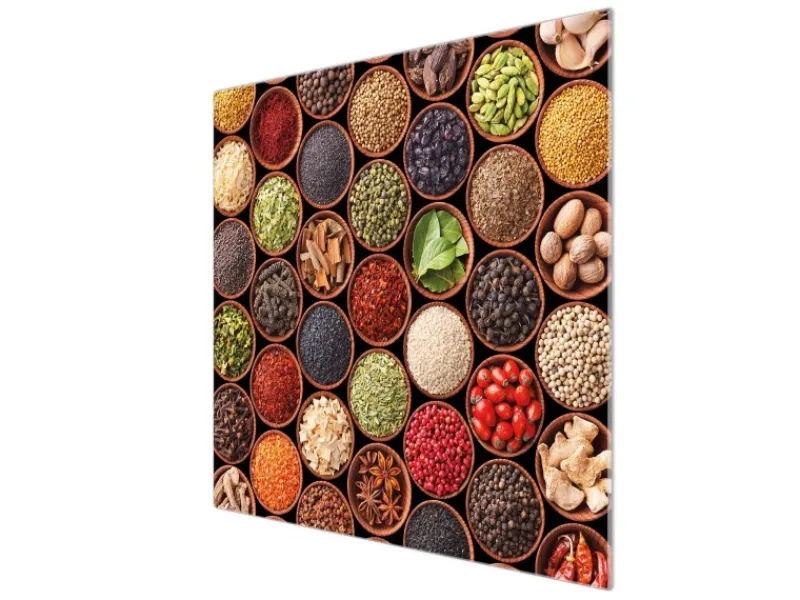 New Banjado Herdabdeckplatte Glas 1 Teilig 60x52CM Schneidebrett Herdabdeckung Mit Motiv Zutaten