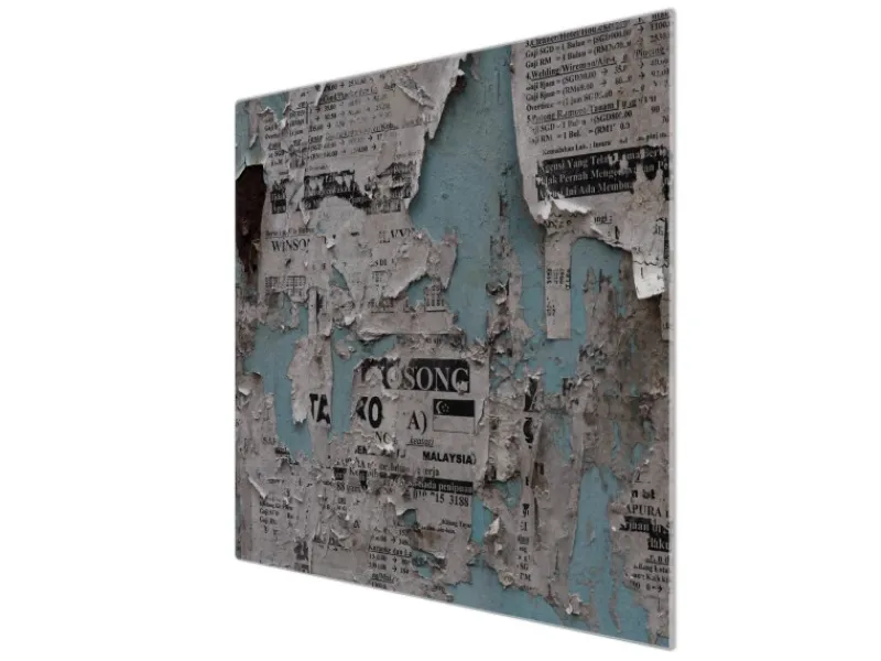 Banjado Herdabdeckplatte Glas 1 Teilig 60x52CM Schneidebrett Herdabdeckung Mit Motiv Wand Mit Zeitungen< Schneidebretter|Herdabdeckungen