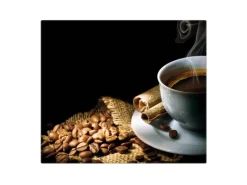 Banjado Herdabdeckplatte Glas 1 Teilig 60x52CM Schneidebrett Herdabdeckung Mit Motiv Hot Coffee< Herdabdeckungen|Schneidebretter