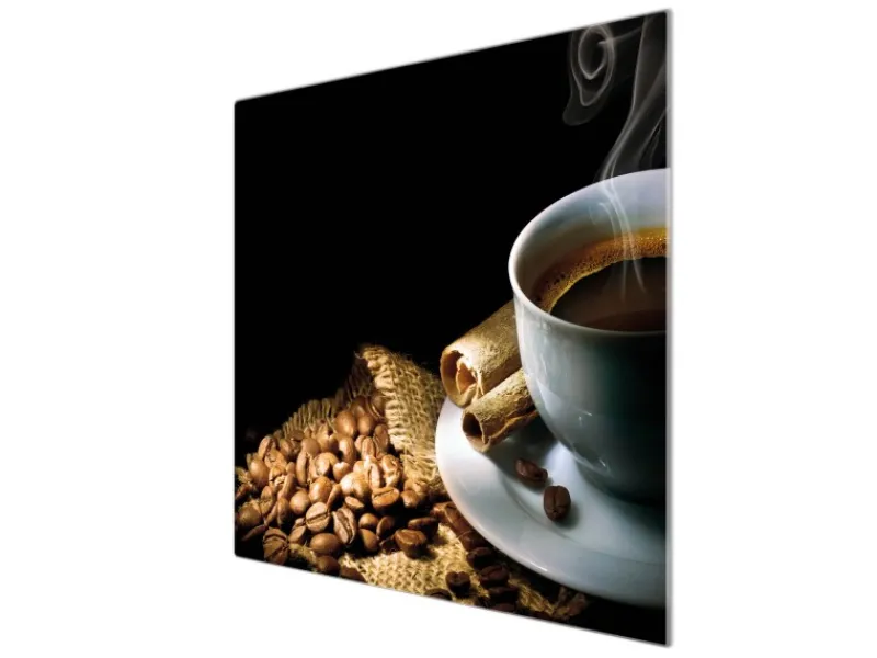 Banjado Herdabdeckplatte Glas 1 Teilig 60x52CM Schneidebrett Herdabdeckung Mit Motiv Hot Coffee< Herdabdeckungen|Schneidebretter