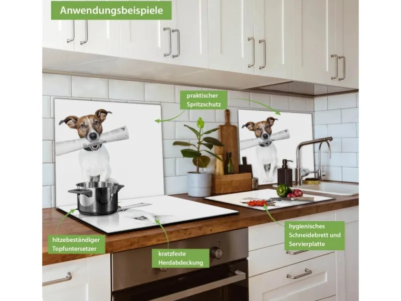 Banjado Herdabdeckplatte Glas 1 Teilig 60x52CM Schneidebrett Herdabdeckung Mit Motiv Business Day< Schneidebretter|Herdabdeckungen