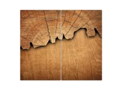 Banjado Herdabdeckplatte Glas 2 Teilig Je 30x52CM Schneidebrett Herdabdeckung Mit Motiv Holz< Schneidebretter|Herdabdeckungen
