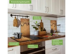 Banjado Herdabdeckplatte Glas 2 Teilig Je 30x52CM Schneidebrett Herdabdeckung Mit Motiv Holz< Schneidebretter|Herdabdeckungen