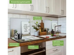 Clearance Banjado Herdabdeckplatte Glas 1 Teilig 60x52CM Schneidebrett Herdabdeckung Mit Motiv Little Things